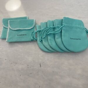 Authentic Tiffany & Co. Jewelry Storage Lot | 5 Small Bags & 2 Pouches